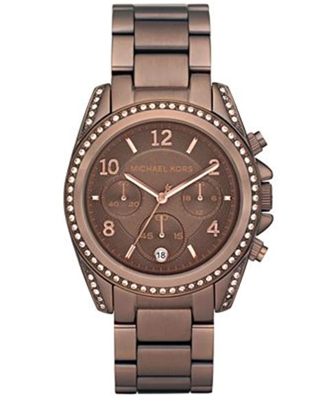 michael kors uhr bronze|michael kors leather watch.